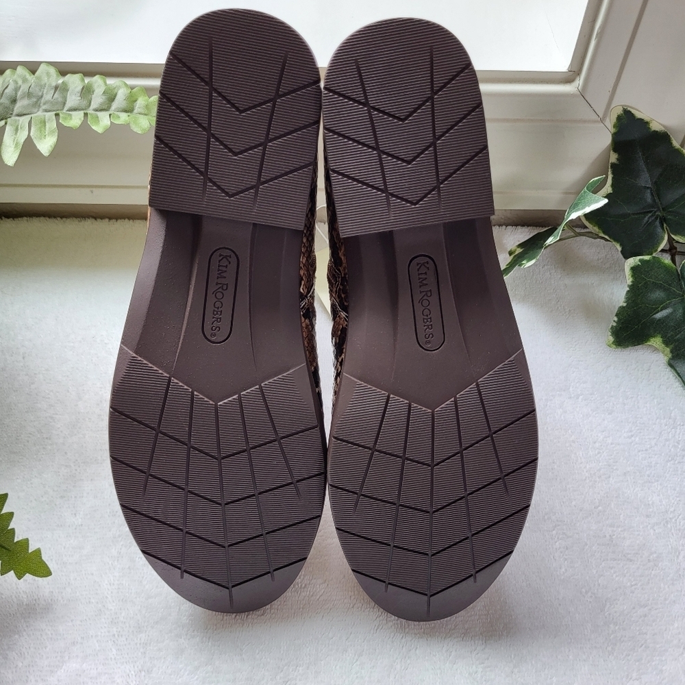 KIM ROGERS Faux Brown Faux Snakeskin Low Heel Brandi Booties | Size 8    (NIB) - Picture 4 of 7